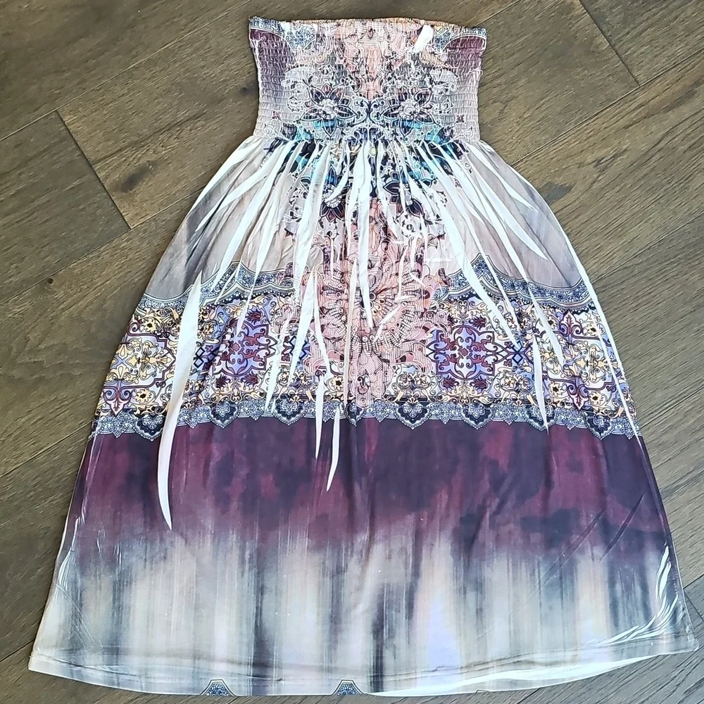 BOHO STRAPLESS DRESS - Picture 6 of 10